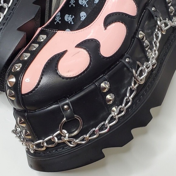 Chunky Platforms Flaming Pink Mary Janes Size 9 - Picture 8 of 14